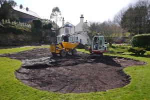 garden-pond-before-1500px Large garden ponds with natural stone features South Devon