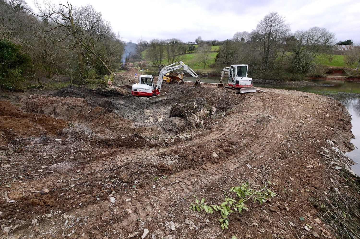 project1-before Lake enlargement & excavation specialists South Devon - Earthfor